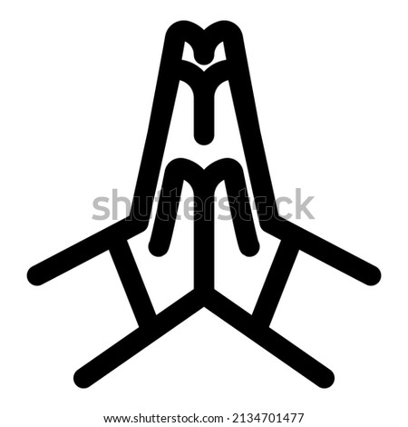 simple hand or apologize sign icon, editable stroke best used for web application or banner