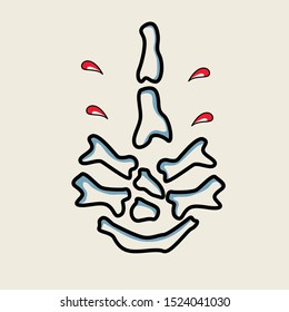 simple hand bone design illustration