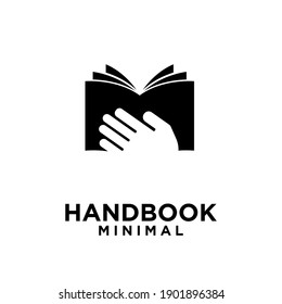 SIMPLE HAND BOOK MINIMAL VECTOR ILLUSTRATION LOGO ICON DESIGN