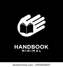 SIMPLE HAND BOOK MINIMAL VECTOR ILLUSTRATION LOGO ICON DESIGN