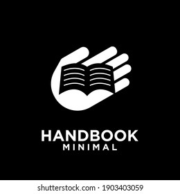 SIMPLE HAND BOOK MINIMAL VECTOR ILLUSTRATION LOGO ICON DESIGN