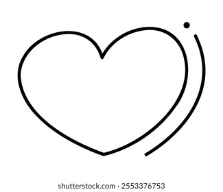Simple hand draw doodle heart. Clip art illustration.