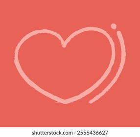 Simple hand draw doodle heart color. Clip art illustration.