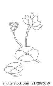 A Simple  Hand draw Flower Line Art design