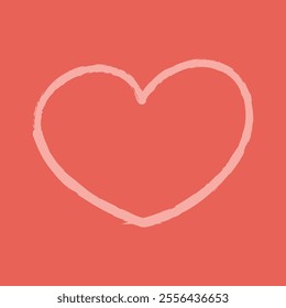 Simple hand draw heart color. Clip art doodle illustration.