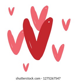 Simple hand draw hurts. Cartoon vector for valentines day or invitation.
