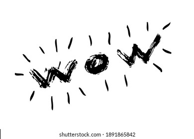 Simple Hand Draw Sketch Vector Surpise or shock expression, Wow
