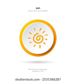 Eenvoudige hand tekenen zon icoon set. Shine zonnestraal set. Zonnetekening icoon ingesteld. Gele zon ster iconen collectie. Zomer, zonlicht, natuur, lucht. Vectorillustratie geïsoleerd op een witte achtergrond.