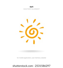 Eenvoudige hand tekenen zon icoon set. Shine zonnestraal set. Zonnetekening icoon ingesteld. Gele zon ster iconen collectie. Zomer, zonlicht, natuur, lucht. Vectorillustratie geïsoleerd op een witte achtergrond.