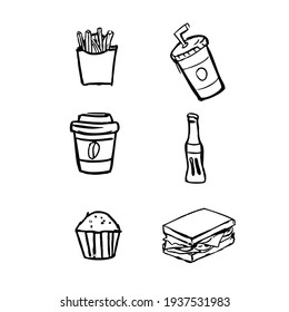 Simple Hand drawing design fast food