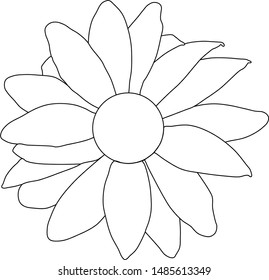 simple hand drawing flower head vector. plant and flower petal  illustration 