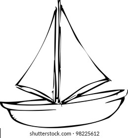 simple hand drawing of sailing boat
