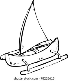 simple hand drawing of sailing boat