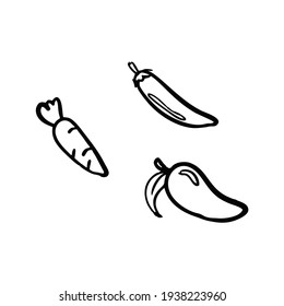Simple hand drawing vector vegetables
