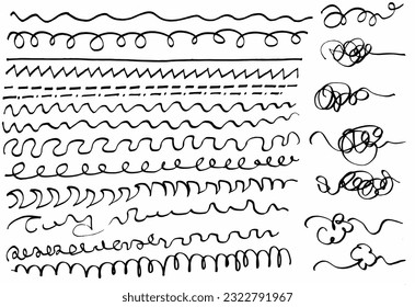 simple hand drawn abstract lines. isolated in white