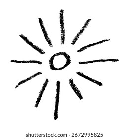 Simple hand drawn abstract sun symbol Summer doodle Single element for print, web, design, decor