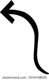 Simple, hand drawn arrow curves smoothly downwards and to the left, conveying a sense of direction or change in a casual, sketched aesthetic