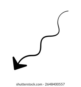 Simple hand drawn arrow line drawing