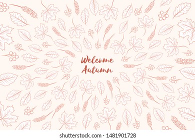 Simple hand drawn autumn background