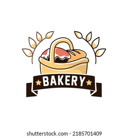 Simple hand drawn bakery logo cliparts