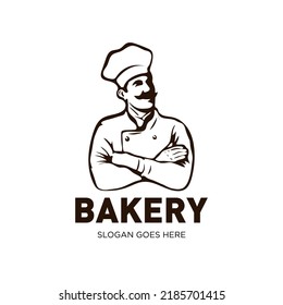 Simple hand drawn bakery logo cliparts