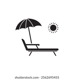 Simple Hand Drawn Beach Chair Illustration.