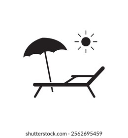 Simple Hand Drawn Beach Chair Illustration.