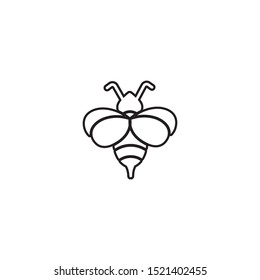 simple hand drawn bee cartoon design