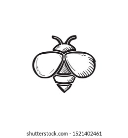 simple hand drawn bee cartoon design