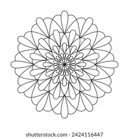 Simple Hand Drawn black Colored Mandala Pattern Background