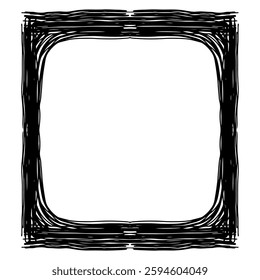 Simple hand drawn black frame brush strokes.Black frame for your design text and photo.