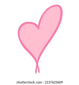 Simple hand drawn black line heart element. Vector illustration
