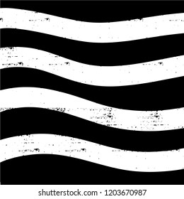 Simple hand drawn black and white pattern with stripes. Monochrome print for clothes, textile, wrapping paper and other. Vector illustration, EPS