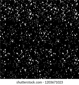 Simple hand drawn black and white pattern with brush ink spray dots. Monochrome print for clothes, textile, wrapping paper and other. Vector illustration, EPS