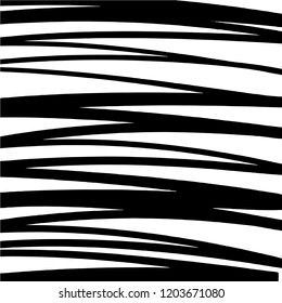 Simple hand drawn black and white pattern with stripes. Monochrome print for clothes, textile, wrapping paper and other. Vector illustration, EPS