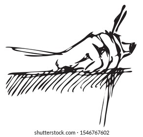 Simple hand drawn black and white hand