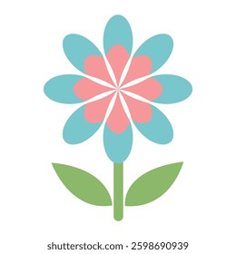 Simple Hand Drawn Bloom with Soft Colors
