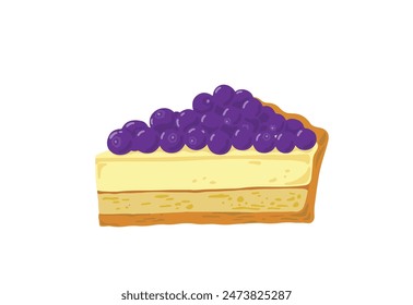 Simple dibujado a mano ilustración de tarta de arándano