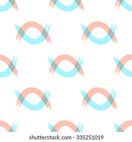 Simple Hand drawn brush hipster pattern in vector.Stylish geometric brush strokes fantasy print .