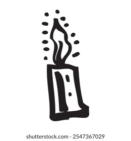 arte de linha de vela desenhada à mão simples 