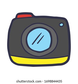 Simple hand drawn cartoon camera