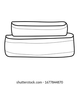 Simple hand drawn cartoon doodle illustration of cream for face and body isolated on white background. 24 hour face care cream protection.Element for decoration posters, postcards, web, advertisement.