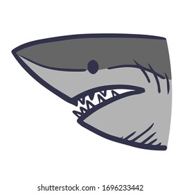 Simple hand drawn cartoon shark