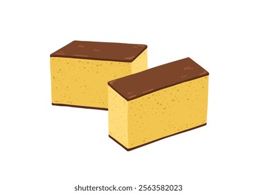 Simple hand drawn castella illustration