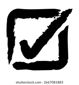 Simple hand drawn checkbox vector illustration.