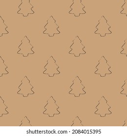 Simple hand drawn Christmas tree pattern