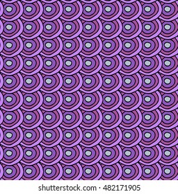 Simple hand drawn circles seamless pattern purple