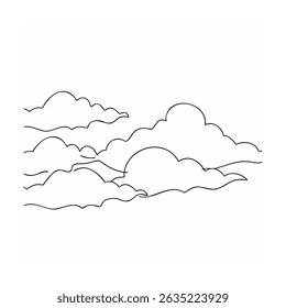 Simples mão desenhada silhueta de nuvem ilustração adequada para vários fundos e desenhos