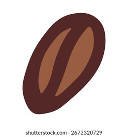 Simple hand drawn coffee bean Drink doodle Single element for print, web, design, decor