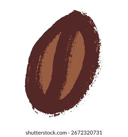 Simple hand drawn coffee bean Drink doodle Single element for print, web, design, decor